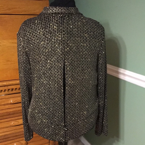 Ronni Nicole Vintage Black & Gold Glitter Blouse - Host Pick - Picture 3 of 16
